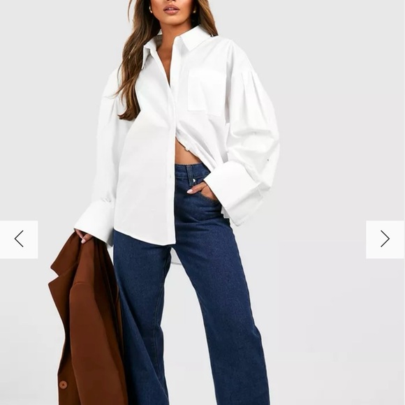 BOOHOO COTTON EXTREME WIDE CUFF SHIRT Size 12 - Picture 2 of 8